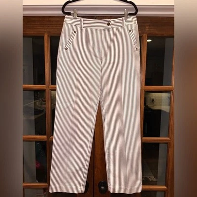 Pantalones para mujer Peck & Peck Weekend talla 10 a rayas blancos y negros usados en excelente estado Foto 1 de 4