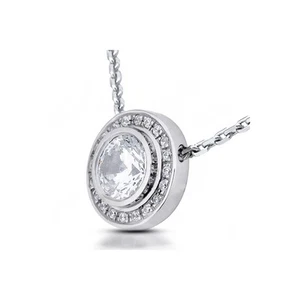0.52ct tw I SI1 Round Cut Earth Mined Certified Diamonds Platinum Halo Pendant - Picture 1 of 5