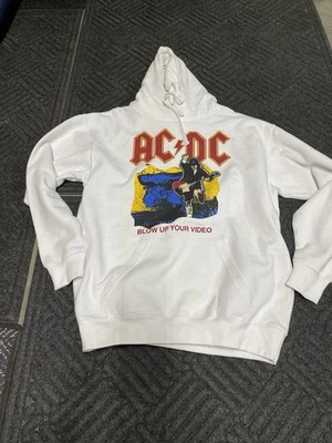 Sudadera con capucha pulóver AC/DC blanca con estampado gráfico PacSun Blow Up Your Video talla grande Foto 1 de 4