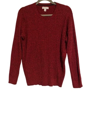 Suéter Kim Rogers Para Mujer XL Rojo y Negro Mármol Tejido con Cable Manga Larga Acogedor Foto 1 de 4