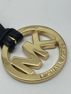 Сумочка Michael Kors золотистая «MK» черная кожа бирка 39,5 г - Изображение 1 из 4