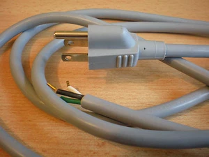 NEMA 10 amp USA mains lead cable with earth to tails apx 2 metre pack of 2 Z879 - Picture 1 of 1