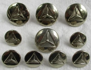 Set of 10x American:"CIVIL AIR PATROL NICKEL BUTTONS" (23mm-16mm, WW2 Period) - Picture 1 of 4