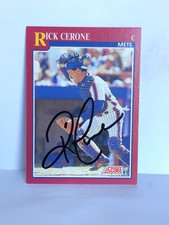 1991 Score # 41T Rick Cerone Autograph / Signed card New York Mets