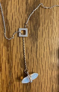 Halskette mit echtem Rosegold Stein Tropfen Neu - Bild 1 von 4