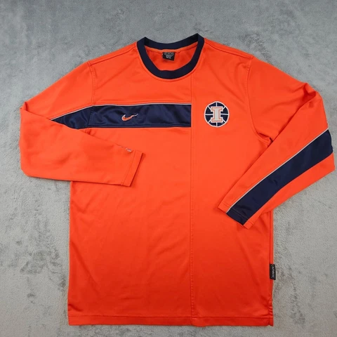Illinois Fighting Illini Shirt Men's Medium Elite Orange Blue Basketball Nike Cover