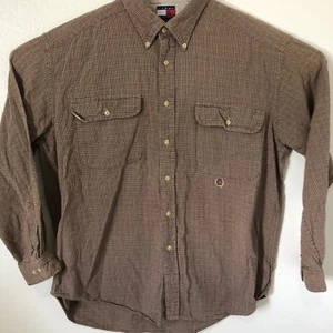 Camisa de algodón grande marrón con botones manga larga Tommy Hilfiger de colección para hombre - Imagen 1 de 5