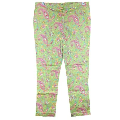 Lauren Ralph Lauren Paisley Pants Women's 10 Pink Green Floral Stretch 34x29 - Image 1 of 4