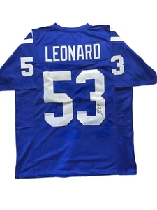 Darius Leonard HAND-SIGNED Indianapolis Colts Autographed Blue Jersey JSA - Picture 1 of 3