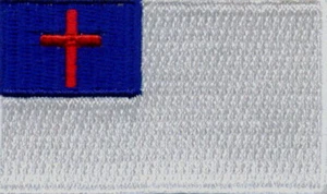 Parches bordados Christian Flag 2,5""x1,5"" plancha - Imagen 1 de 1