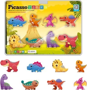PicassoTiles Magnetfliesen Bausteine 8 Dinosaurier magnetisiert Aktion... - Bild 1 von 7