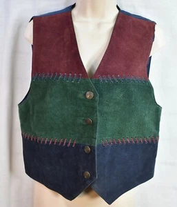 Women's G-lll Global Identity Suede Leather Vest Size Medium Steampunk - Picture 1 of 5