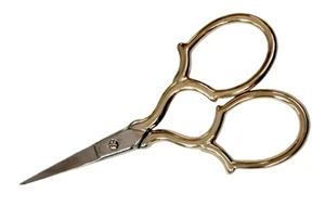 Vintage Style Scissors "Wreath" Design Gold Finish 95 mm (3-3/4") - Foto 1 di 3