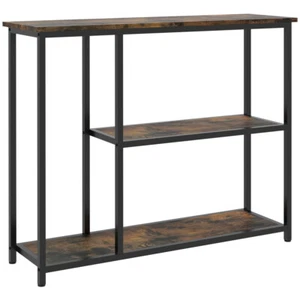 39" Console Table, Modern Design, 2 Storage Shelves, Steel Frame,Narrow Entryway - Picture 1 of 8