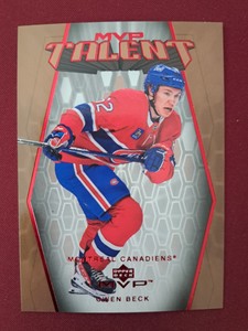 Owen Beck 20th ANNIVERSARY ROOKIE 2023-24 Upper Deck MVP #MT-68 Canadiens NHÖ
