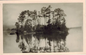 Island Camp on Moosehead Lake Greenville ME Foto Antigua Postal, Maine Wilderness - Imagen 1 de 2