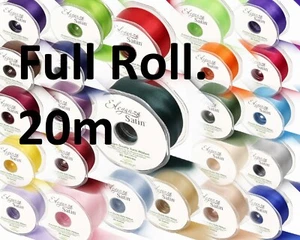 DOUBLE SATIN RIBBON FULL ROLL 3 6 10 15 25 38 50 Card craft Floral Wedding Party - Picture 1 of 40