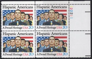 US #2103 20¢ Hispanic Americans UR Plate Block 1984 MNH A - Picture 1 of 1