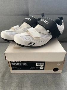 Giro Inciter Tri Mens Cycling Shoe Tri White Black Size 42 US 9 - Picture 1 of 4