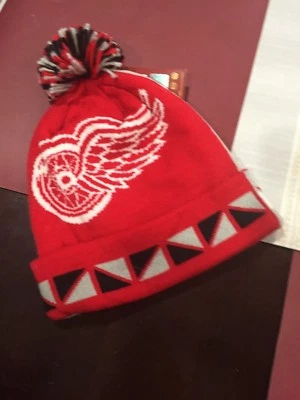 PARA HOMBRES DETROIT RED WINGS 2 CARAS Mitchell & Ness Invierno GORRO ROJO/GRIS NUEVO CON ETIQUETAS Foto 1 de 2