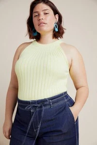 by Anthropologie NWT ZADINE Ribbed Sweater Tank Top Canary (Yellow) Size 2X - Picture 1 of 9