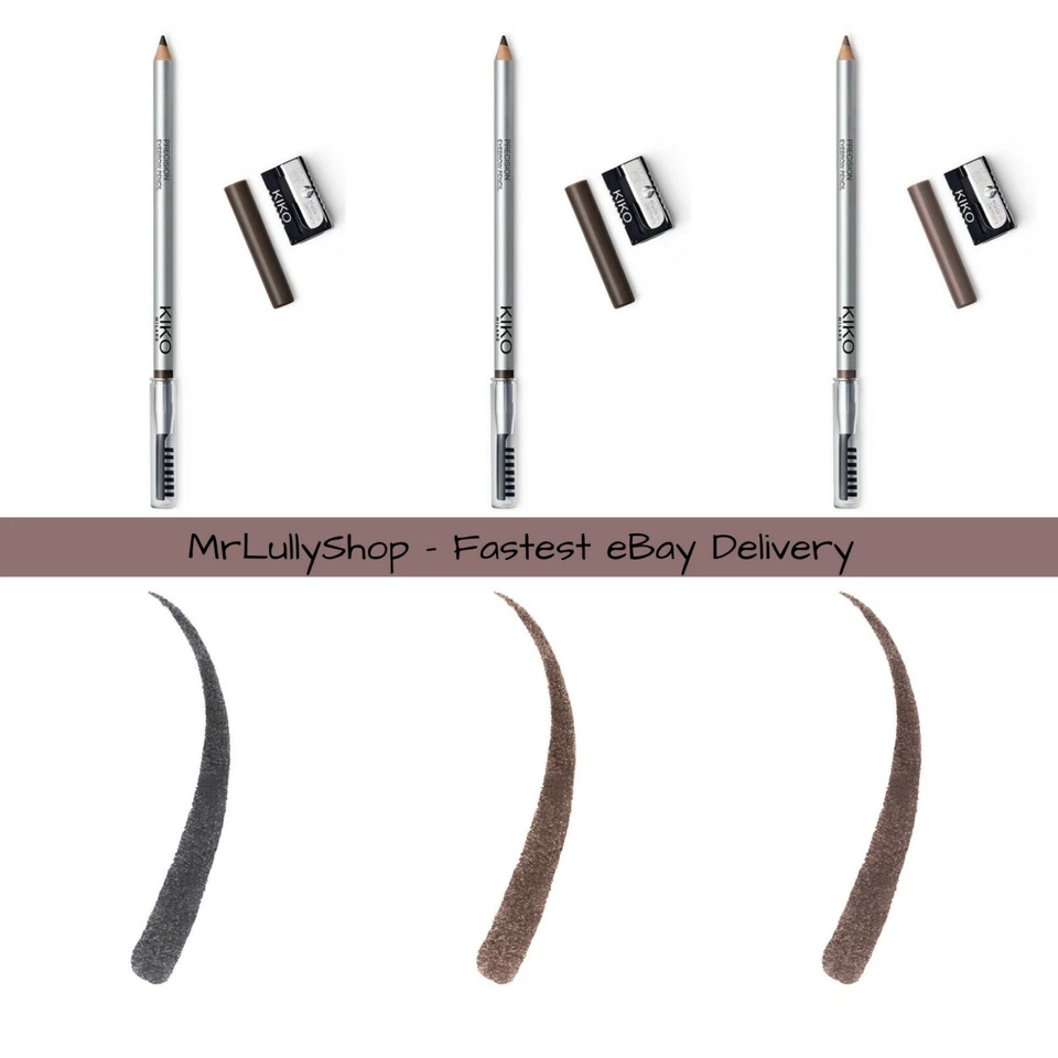 Kiko Precision Eyebrow Pencil Micro Precision Separator Brush + Sharpener BNIB - Image 1 of 2