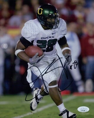 Foto mate firmada por Jonathan Stewart Oregon Ducks 8x10 autenticada por JSA Foto 1 de 2