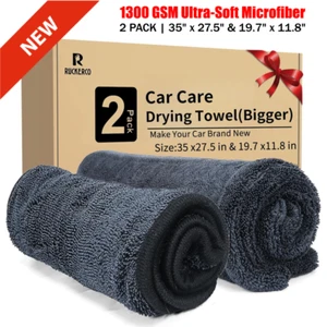 2Pack 1300 GSM  Ultra-Soft Microfiber Car Drying Towel Dual-sided Scratch-Free - Picture 1 of 8