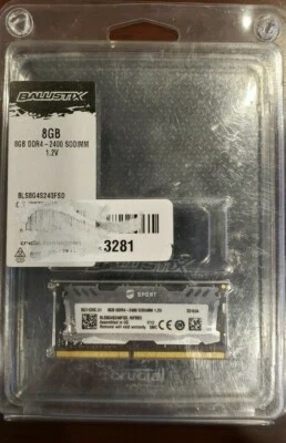 Ballistix Sport LT 8GB Single DDR4 2400 MT/s (PC4-19200) SODIMM 260-Pin Memory - Image 1 of 2