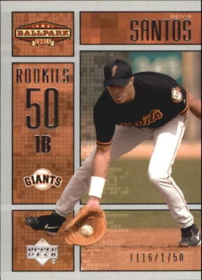 2002 Upper Deck Ballpark Idols #220 Deivis Santos ROO /1750 - NM-MT - Image 1 of 2