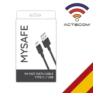 ACTECOM® CABLE USB 3.1 TIPO C A CARGA DATOS NEGRO 2.4A CARGA RAPIDA - Imagen 1 de 4