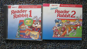 Lot of 2 Learning Company CDs: Reader Rabbit 1 & Reader Rabbit 2 Deluxe