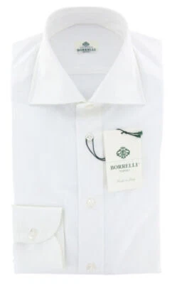 Camicia Bianca In Cotone Solido Luigi Borrelli - Slim - 17/43 - (RH) - Immagine 1 di 4
