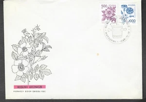 Polen Warschau 1989 FDC annullieren Heilpflanzen Set Medizin Apotheke - Bild 1 von 1