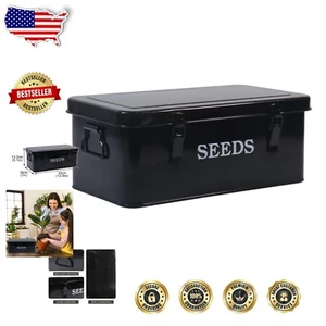 Compact Seed Packet Container with Hinged Lid and 4 Dividers - Modern Organizer - Picture 1 of 8