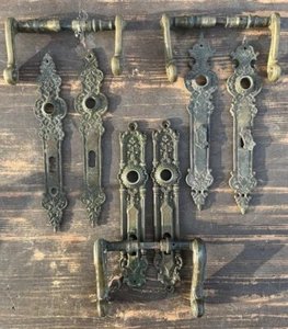 1 v 3 Antik Jugendstil Türdrücker Türgriff Türklinke Drückergarnitur Gründerzeit - Bild 1 von 11