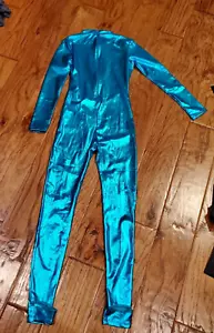 Kepblom Misses L neu mit Etikett langarm fußlos glänzend metallicblau Body Kostüm - Bild 1 von 2