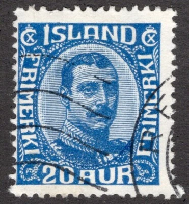 ICELAND 1920, SC-118, F U 20 aur Christian X  scv $19.00  *Bay Stamps* - Image 1 of 2