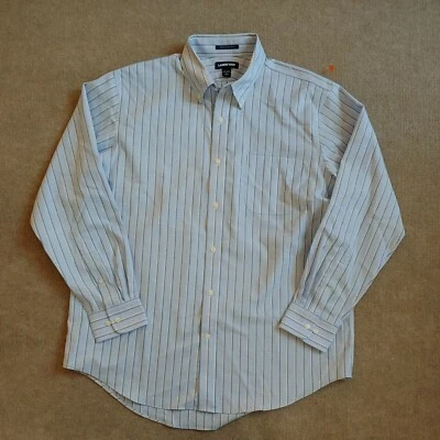 Lands' End 100% Cotton Supima No Iron Oxford Dress Shirt Men's Size 17 - 35 Blue - Image 1 of 4