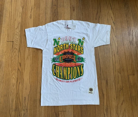 Minnesota North Stars Vintage 90’s Single Stitch Starter Shirt Mens M NWT Rare Cover