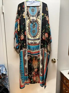 Johnny Was Mona Talasi Long Kaftan Swim Cover Up Dress Silk Blend Size: Medium - Picture 1 of 7