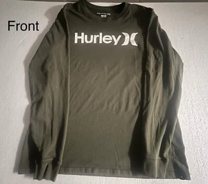 Hurley Shirt Mens L Army Green Top Tee Pullover Dri Fit Surfer Skater Crewneck - Picture 1 of 5