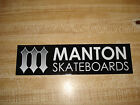 Manton Skateboards The Og Iconic M Pitchfork Logo Black Strip Skateboard Sticker