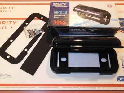 Universal Marine Waterproof Radio Cover BOSS AUDIO MRC5B New w/ Hardware QIK SHP - Image 1 of 4