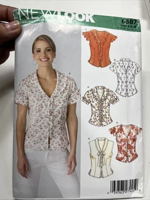 New Look sewing pattern 6387 Misses Blouses in 5 Styles Sizes 8-18   Uncut - Image 1 of 4