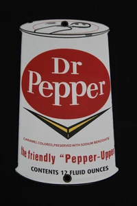 DR. PEPPER PORCELAIN DOOR PUSH SIGN Repop Amazing Condition - Picture 1 of 5