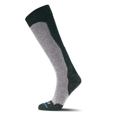  Calcetines de esquí para hombre y mujer, lana merino, sobre la pantorrilla, gris claro medio Foto 1 de 4