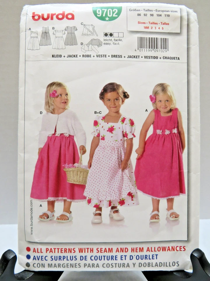 Burda Pattern 9702 Girls Jacket and Dress 18 mths - 5 - Image 1 of 1
