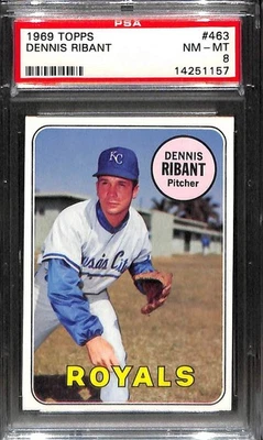 1969 TOPPS #463 DENNIS RIBANT PSA 8 NM-MT 14251157  - Image 1 of 3