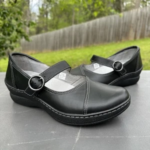 LL Bean Shoes Women’s Size 8.5W Black Mary Jane Low Wedge Leather Casual 286840 - Picture 1 of 9